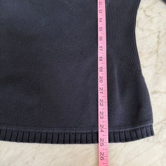 Tommy Hilfiger vintage Sweater Women Navy Blue 1/4 Zip Rib Pullover sz XL cotton - Picture 5 of 5